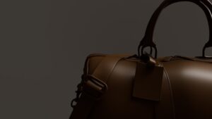 brown travel bag close