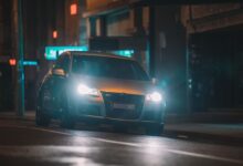 car on the night street