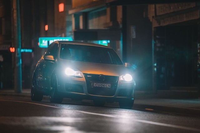 car on the night street