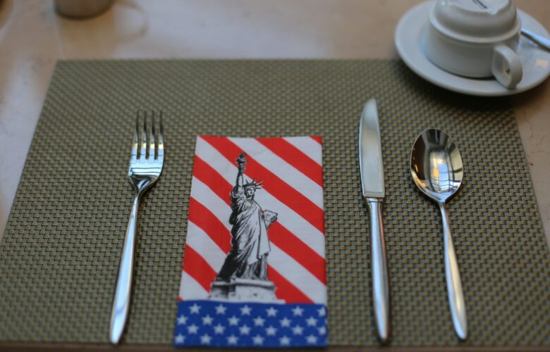 silver-fork-and-bread-knife-on-white-ceramic-plate